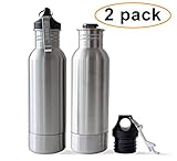 Stainless Steel Bottle Insulator Coolers - 2 Pack - Keep Beer or Beverage Ice Cold Longer - Fits most 12 oz bottles - Holder uses Liquid Tight Seal with Opener