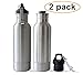 Stainless Steel Bottle Can Cooler and Beverage Insulator with Opener - Pack of 2 - Fits most 12 Oz. bottles - Beverage cooler and holder