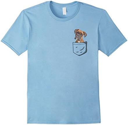 Men's Boxer Pocket Tee cute Boxer Dog T-Shirt Medium Baby Blue