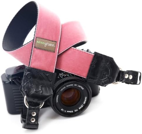 Mimi Green 'Claire' Pink Velvet DSLR Camera Strap