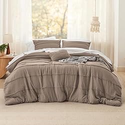 Bedsure Brown Queen Comforter Set - 4 Pieces Pinch