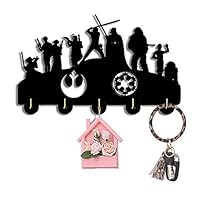 Evaastore Star Wars Wall Hanger Wall Hook Key Holder Key Hanger Wall Key Rack Wall Key Holder with 5 Metal Hooks Personalized Gift Home Housewarming Gift S2