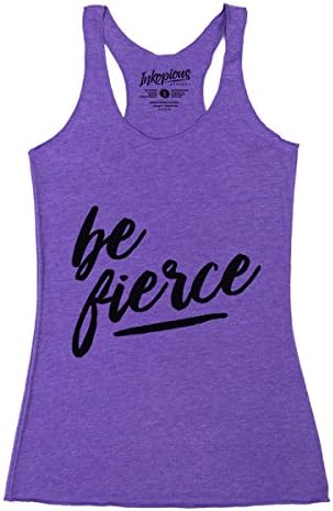 Inkopious Be Fierce Women's Triblend Tanktop Racerback Workout Yoga Shirt