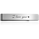 I Love You Gifts for Him Husband Valentines Day Gifts for Him Boyfriend Bf Stainless Steel Tie Clip Pin Tie Bar Fathers Day Gift 25th 50th 10 1 Year Anniversary Happy Birthday Presents Christmas Gift