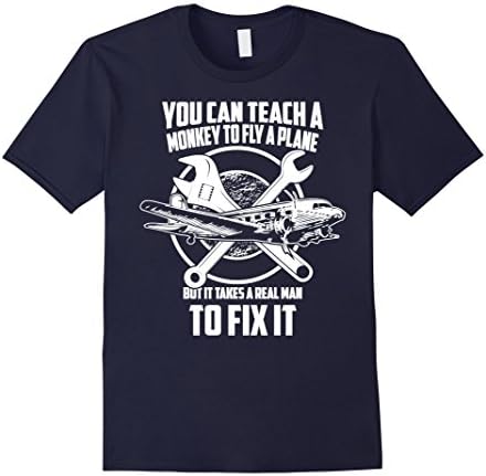 Men's Funny Airplane Mechanic T-Shirt - Takes a Real Man to Fix It 2XL Navy