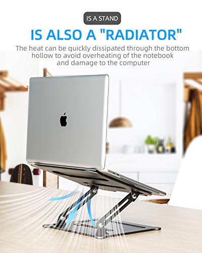 Laptop Stand, Height Adjustable Aluminum Laptop Holder,Compatible with MacBook Air Pro, Dell, HP, Lenovo Light Weight Aluminum Up to 17\