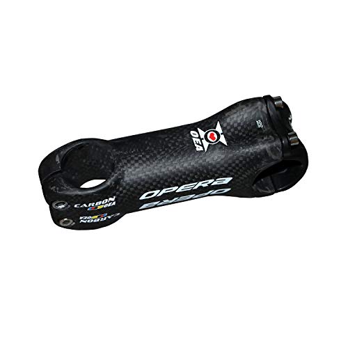 Opera Bike Stem - Full Carbon Stems Mountain Bike Carbon Fiber Handlebar Stem 31.8Ã—100 mm Road Bike 3 K Black Matte 6 Degrees Stems - 1 Pcs