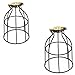 Rustic State Pendant Light Shades Light Bulb Covers Lamp Cage Metal Wire Hanging Pendant Light Cover Ceiling Fan Globe Replacement Lighting Fixture Industrial DIY Project - Set of 2 - Black
