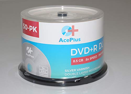 AcePlus DVD+R 8X Dual Layer Silver Shiny with Logo 50 Cake Box