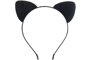 LOVINSHOW Black Furry Cat Headband with Cat Ears Costume Accessories