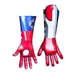 Disguise Marvel Iron Man 3 Iron Patriot Deluxe Adult Gloves Costume Accessory, Blue/Red, One Size Adult