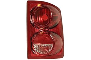 Passenger Side Tail Light | Chrome Housing, Red/Clear Lens | 2 Bulb Design - Compatible With 2005-2010 Dodge Dakota | 2011 RA