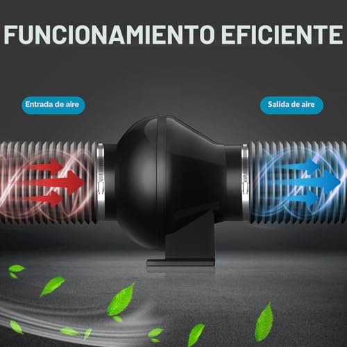 Brogachy Suction Fan 100 mm, Extraction Fan 322 m³/h Exhaust Fan, Air Extractor for Cellar, Garage, Kitchen, Bathroom, Grow Tents, Ventilation and Fan