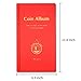 AITIME 180 Pockets Collection Supplies - Coin Holders Book Album for Collectors, Storage Suitable for Coin Diameter Less Than 1.66 Inches (Red)