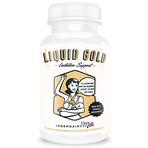Liquid Gold Organic Lactation Supplement for Nursing and Pumping Moms (60 vegetarian capsules)
