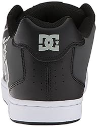 DC Men's Net XE Skate Shoe, Black/Black/Grey, 6 D US