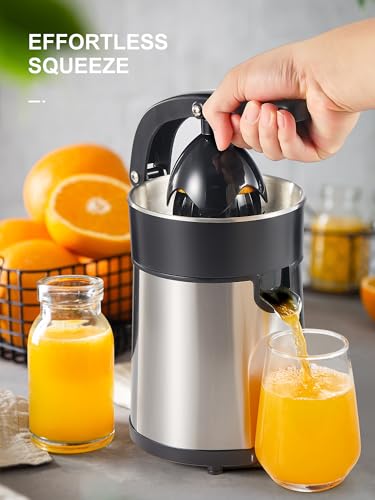 Vinato Electric Orange Squeezer, 2 Cones for All Citrus, Stainless Steel Body and Filter Electric Juicer Electric Juicer, 85W