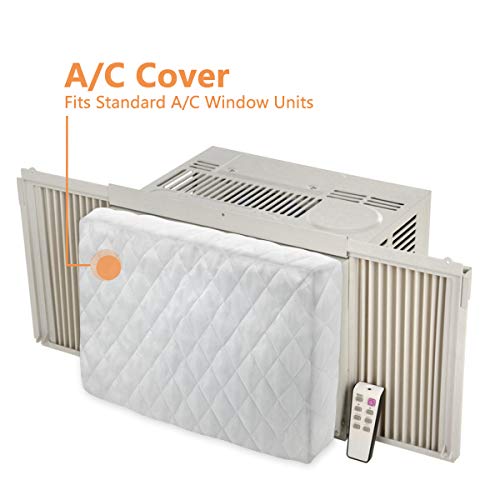LBG Products Indoor Air Conditioner Cover for Window AC Units,White Double Insulation Windblock, Medium Size 25''L x 17''H x 4''D