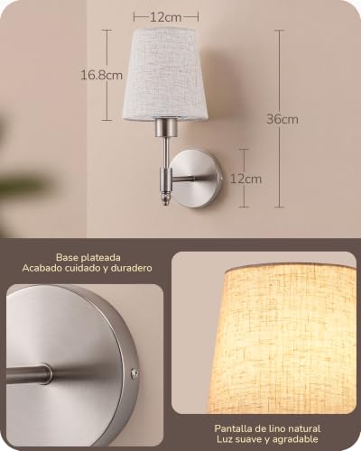 EDISHINE Wireless Wall Sconce with Remote Control, 12 RGB Colors | Set of 2 Dimmable Magnetic LED Rechargeable Wall Lamps, 3000-6500K, Timer, for Bedroom, Staircase