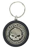Harley-Davidson Willie G Skull Hubcap Keychain, Nickel Plated & PVC KY102975