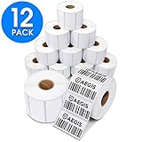 Aegis Adhesives - 2 ¼" X 1 ¼" Direct Thermal Labels for UPC Barcodes, Address, Perforated & Compatible with Rollo Label Printer & Zebra Desktop Printers (12 Rolls, 1000/Roll)