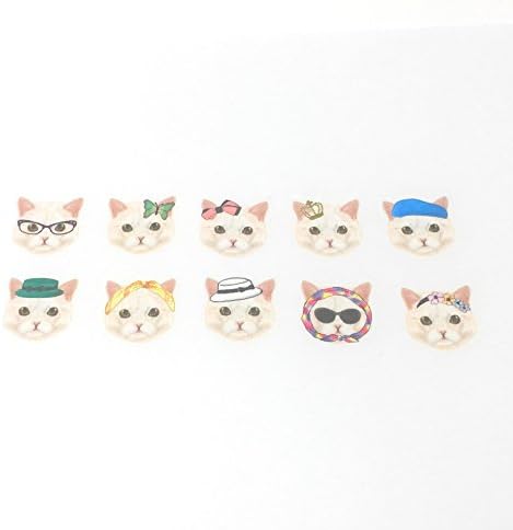 Bande Tape Masking Stickers Classical & Fem White Cat Face for Scrapbooking DIY (BDA001)