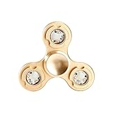 Auwer LED Glowing Fidget Hand Spinner Anti-Stress Finger Spinner Toy Ultra Fast Bearings Durable Stress Reducer EDC Fingertip Gyro For ADD,ADHD,Anxiety,Boredom People(Gold)