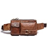Teemzone Unisex Retro Leather Waist Backpack Phone Holder Fanny Sling Bag