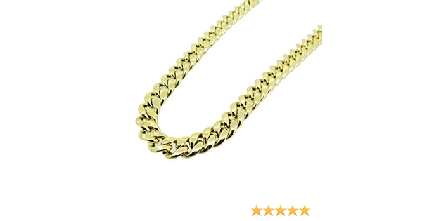 Mens 10K Hollow Gold Miami Cuban Chain 