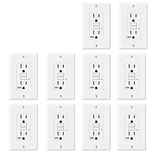 TOPELE 15 Amp GFCI Outlet, 125 Volt WeatherResistant TamperResistant