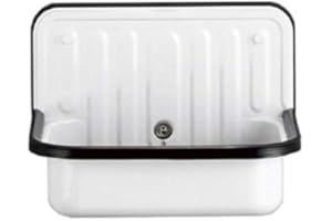 Alape Bucket Sink Wall Mounted Small Service Sink Glazed Steel Utility Sink, With Overflow, Dark Black Trim