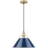 Golden Lighting 3306-L BCB-NVY Orwell - 1 Light Large Pendant-10 Inches Tall and 14 Inches Wide, Finish Color: Brushed Champa