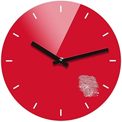 Refelx Non-Ticking Silent Acrylic Wall Clock, Small, Fingerprint, Red