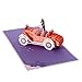 CUTE POPUP - Anniversary Card with Bride and Groom in Wedding Car Design, Valentines Day Card, Thinking of You Card, Birthday Card, Surprising Present for Couple, Wife and Husband