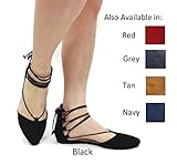 Spirit Moda Nina-2 Women's Strappy Lace Up Ballet Flats D'Orsay Ankle Tie