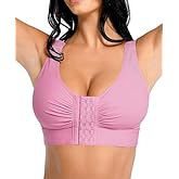 FeelinGirl Post Surgery Compression Bra for Women's Front Closure Bra with Adjustable Straps Wirefree
