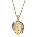 Moca Jewelry Hip Hop Rapper Exquisite Xxxtentacion Commemorative Pendant Chain Necklace 18K Gold Micro-Pave Simulated Diamond Cubic Zirconia Necklace for Men Women