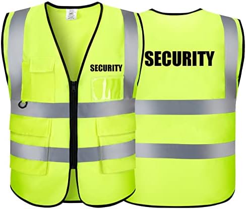 HERCHR Chaleco Reflectante Para Correr – Alta Visibilidad 200m, Amarillo Fluorescente, Malla Transpirable, Talla Única Ajustable, Con Bolsillo