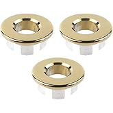LannuMet 3PCS Sink Overflow Trim Ring Brass Overflow Drain Cover for Kitchen Bathroom Sink, Gold