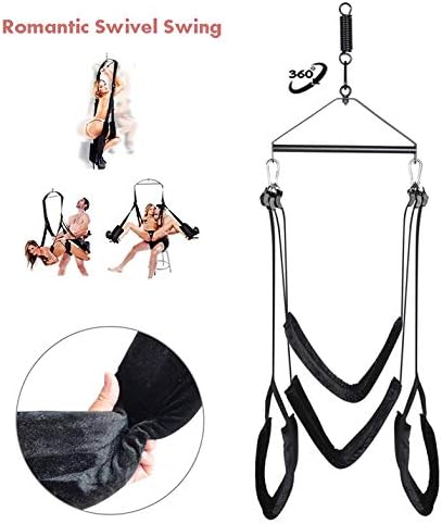 Xmoper-Swivel-Swing Set 360 Degree Spinning Ceiling Sling Swings - Holds Weight Up to 800 lb (Black)