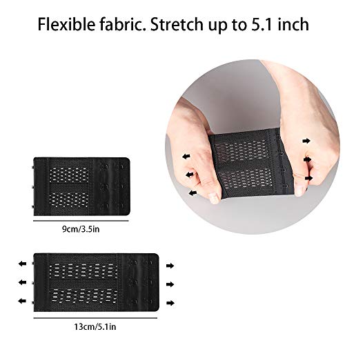 Aphlos New Version 12 Pack Flexible Bra Extender Strap 2/3/4 Hooks Adjustable Bra Strap 4 Assorted Colors - Thumbnail 3