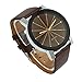 Sandistore 1PC Men Quartz Dial Clock Leather Wrist Watch Round Case (Coffee)