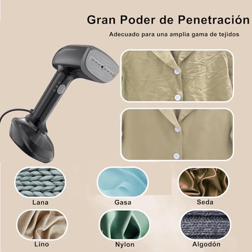 300ml Vaporizador para Ropa,2000W 2 en 1 Alta Potencia Planchas de Vapor para Ropa,Vaporizador de Mano para Planchar y Eliminar Arrugas,con Placa de Cerámica de Calentamiento Rápido Hogar y Viaje