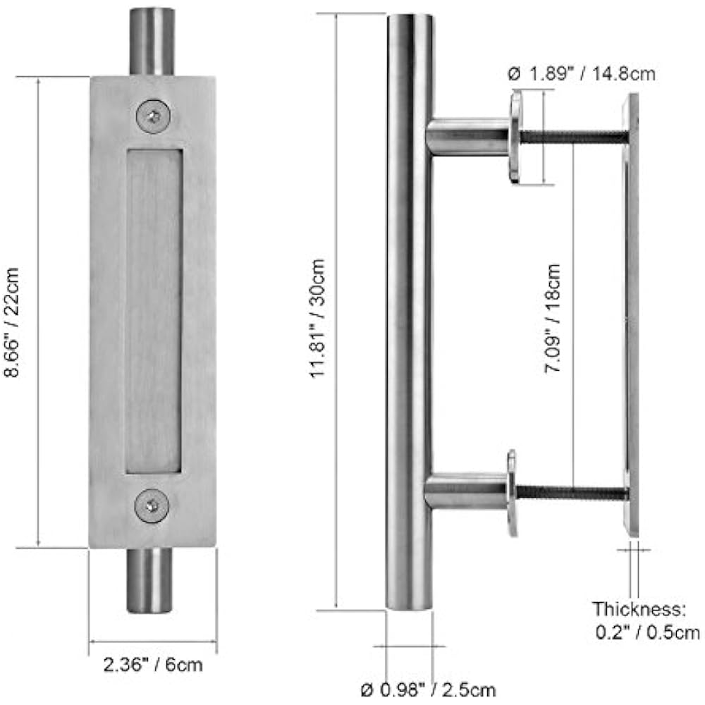 Stainless Steel Sliding Barn Door Handle Pull Wooden Closet TwoSided Hardware 701772850854 eBay