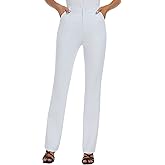 iChosy Women's Stretchy Straight Leg Dress Work Pants Business Office Casual Slacks with Pockets