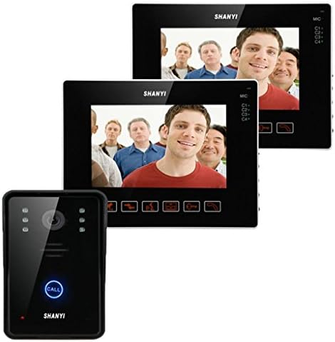 SY 9" TFT LCD Video Door Phone Wired Doorbell Intercom CCTV Night Vision Camera for Home Security (1 Camera 2 Screen)