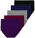 Women's Underwear 5 Pack Mid Waist Briefs Breathable Soft Ladies Stretch Panties Underpants