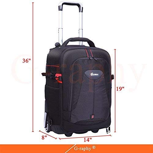 G-raphy Convertible Rolling Camera Backpack Large with Wheels for DSLR Cameras