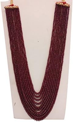 Natural Precious Ruby Gemstone Hand Polished Rondelle Beads 10 Strings Stone Necklace