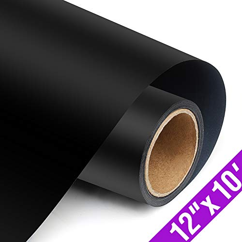 TransWonder Premium Heat Transfer Vinyl HTV Rolls for T Shirts 12in.x10ft, Iron on HTV Vinyl Compatible with Cameo Silhouette & Cricut (Black) - Thumbnail 7